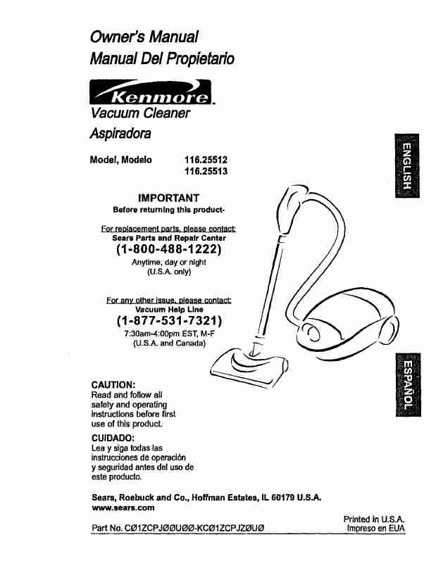 Kenmore Vacuum Cleaner 116_25512-page_pdf
